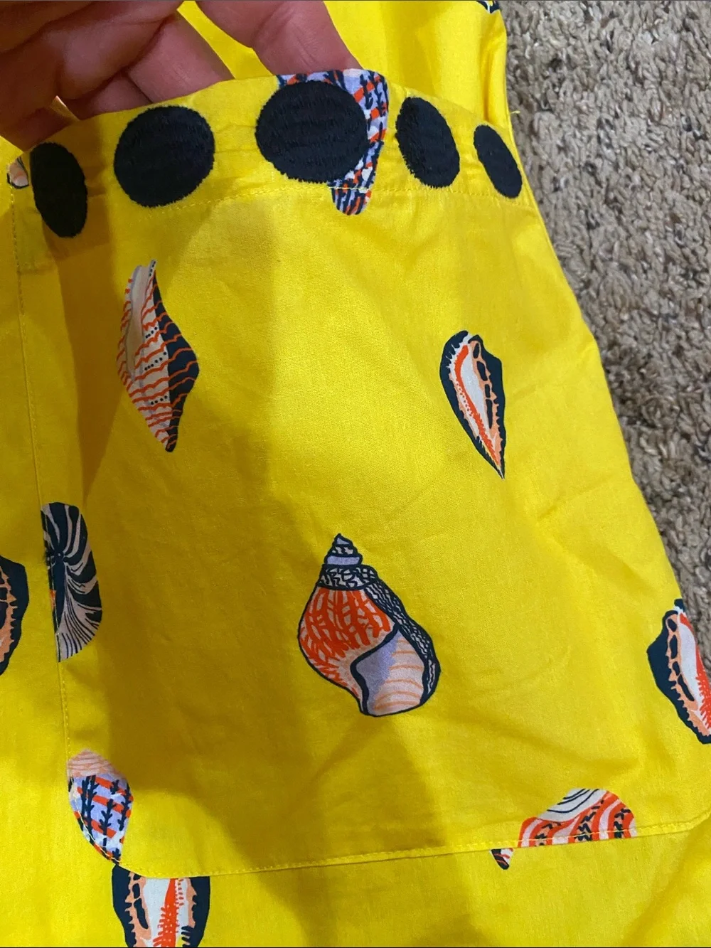 Bright Yellow Shell-Print Mini Dress - Picture 4 of 8
